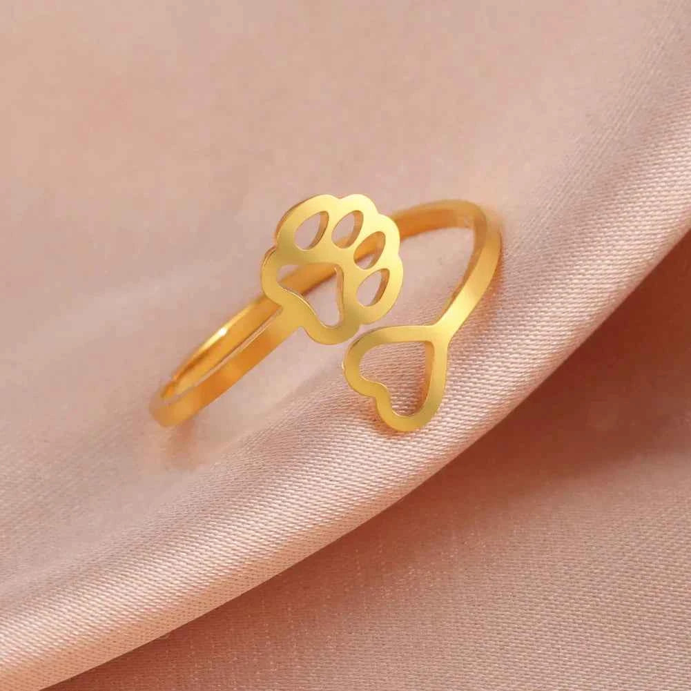 Adjustable Pawprint Ring
