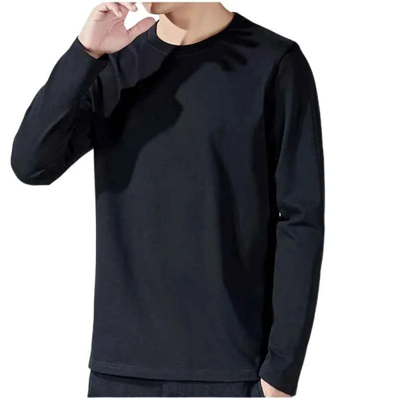 Men's Long Sleeve Cotton T-Shirts Black