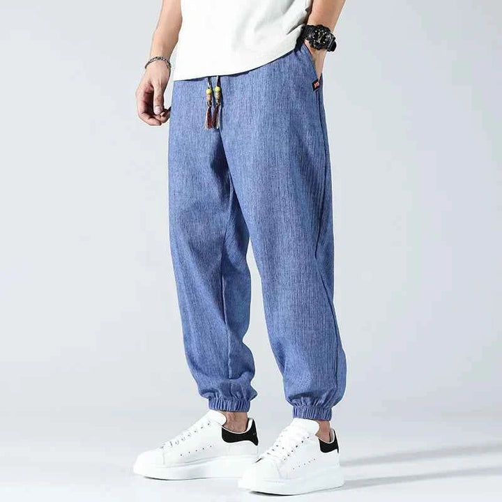 Men's Relaxed-Fit Linen Pants Blue