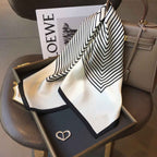 Women's Striped Silk Scarf - Elegant Fashion Accessory