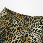 Women's Satin Pencil Skirt in Leopard Print
