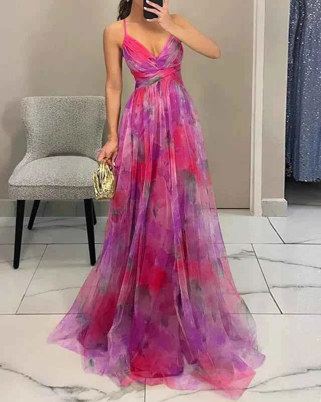 Madeline | Floral Maxi Dress for Effortless Elegance Pink