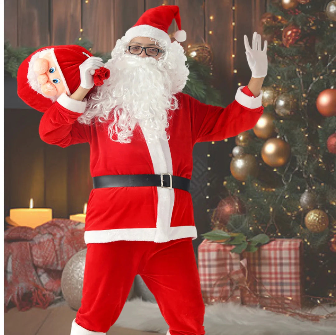 Halloween's Family Santa Claus Costume for New Year's and Christmas Parties