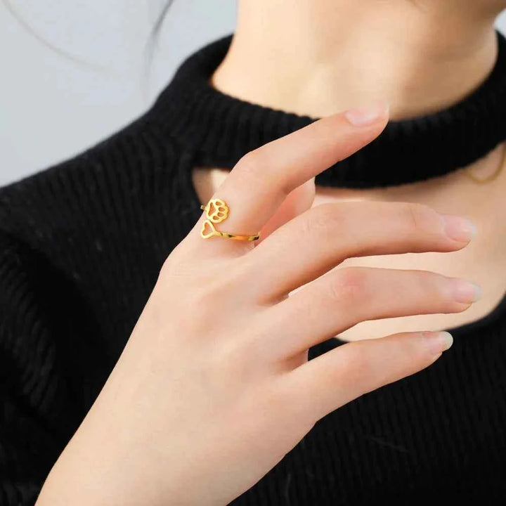 Adjustable Pawprint Ring