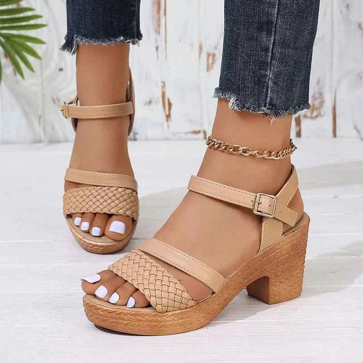 Deborah | Woven Platform Sandals Khaki (Almost sold out)
