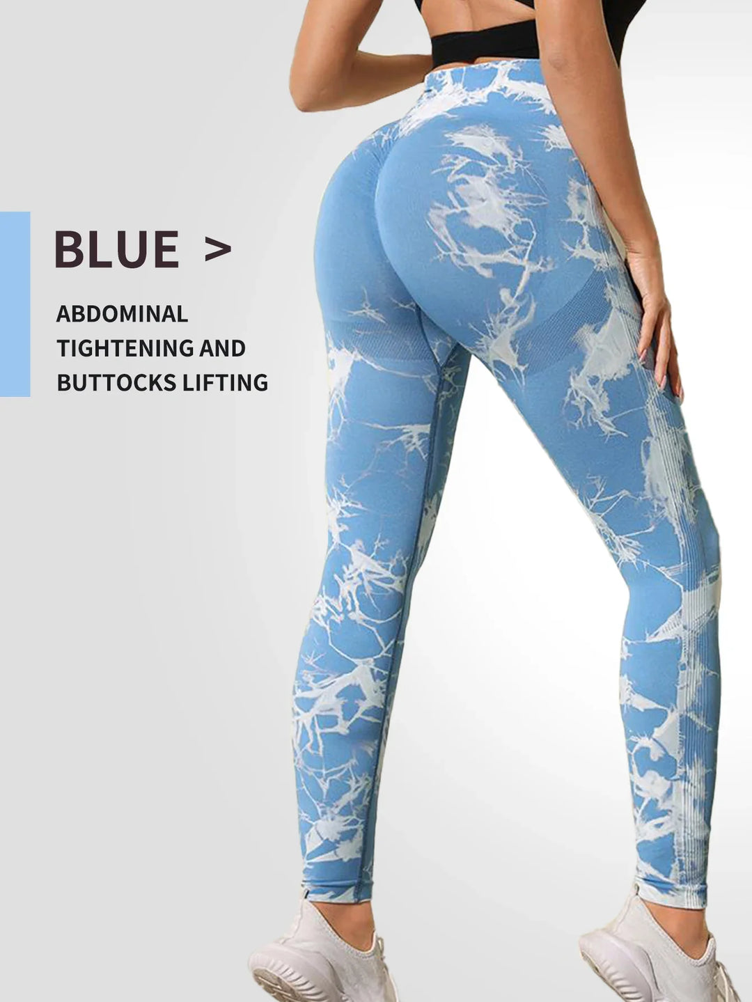 Women's High Waist Seamless Yoga Leggings, Push Up Sports Tights Sky blue