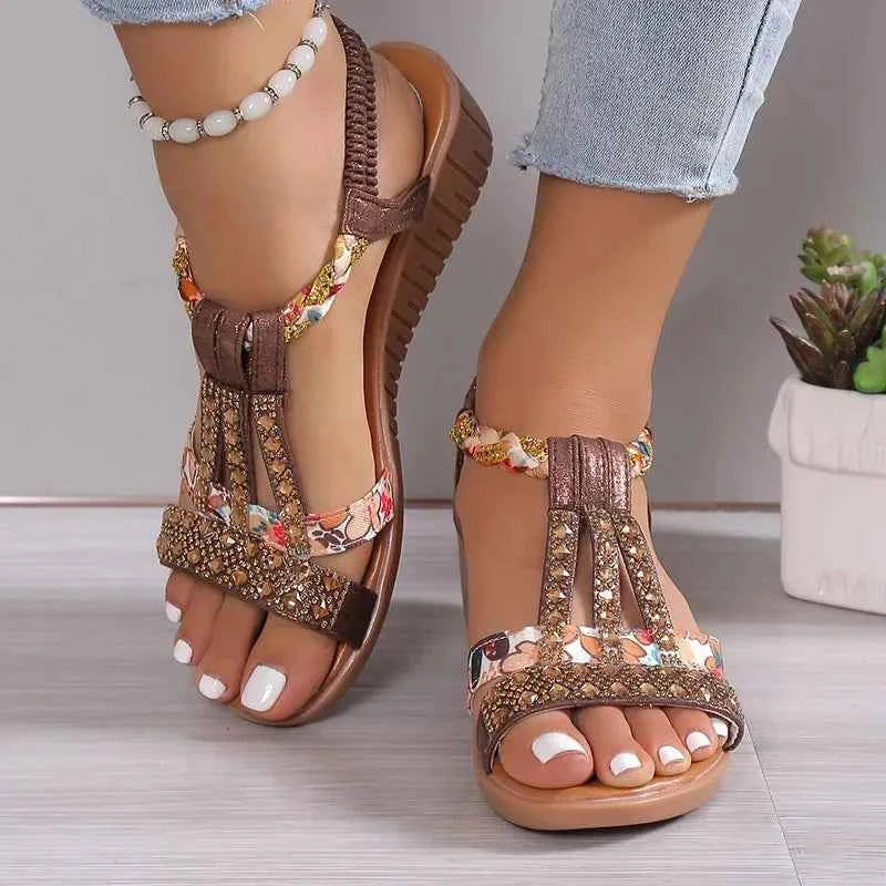 Priscilla | Women's Orthopedic Adjustable Sandals Dark brown