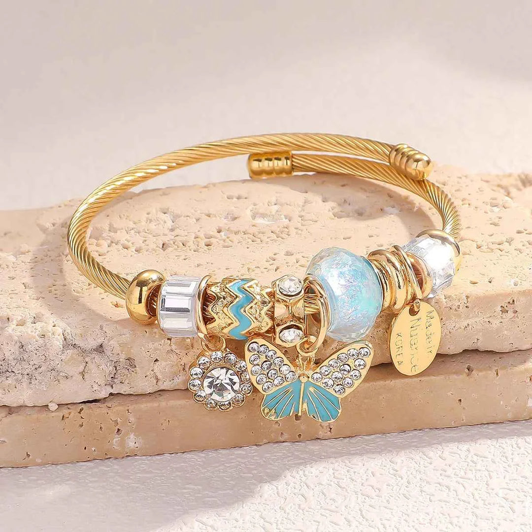 Elegant Aurora Charm Bracelet for Stylish Accessorizing Pearl Blue