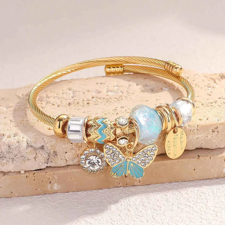 Elegant Aurora Charm Bracelet for Stylish Accessorizing Pearl Blue