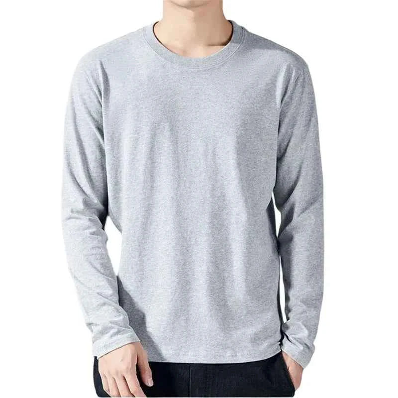 Men's Long Sleeve Cotton T-Shirts Grey