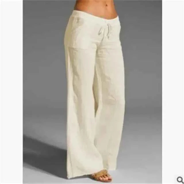 Women's Drawstring Linen Pants