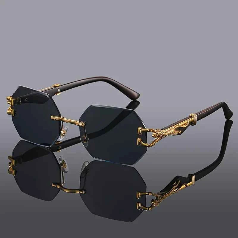Stylish Leopard Print Frame Sunglasses Black