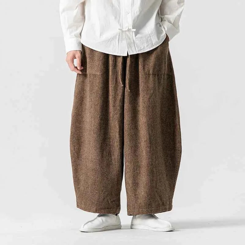 Men's Corduroy Barrel Pants - Stylish and Comfortable