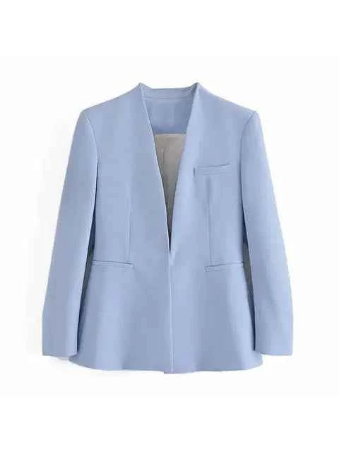 Women's Tailored Blazer and High Waist Trouser Suit Set