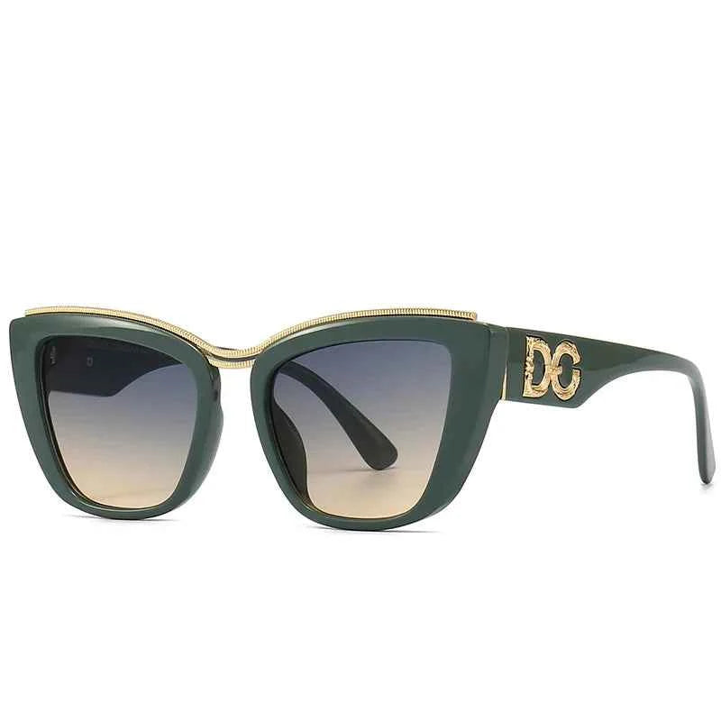 Luxury Cat-Eye Gradient Sunglasses for Women Green Sunglasses