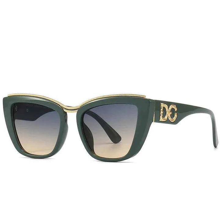 Luxury Cat-Eye Gradient Sunglasses for Women Green Sunglasses