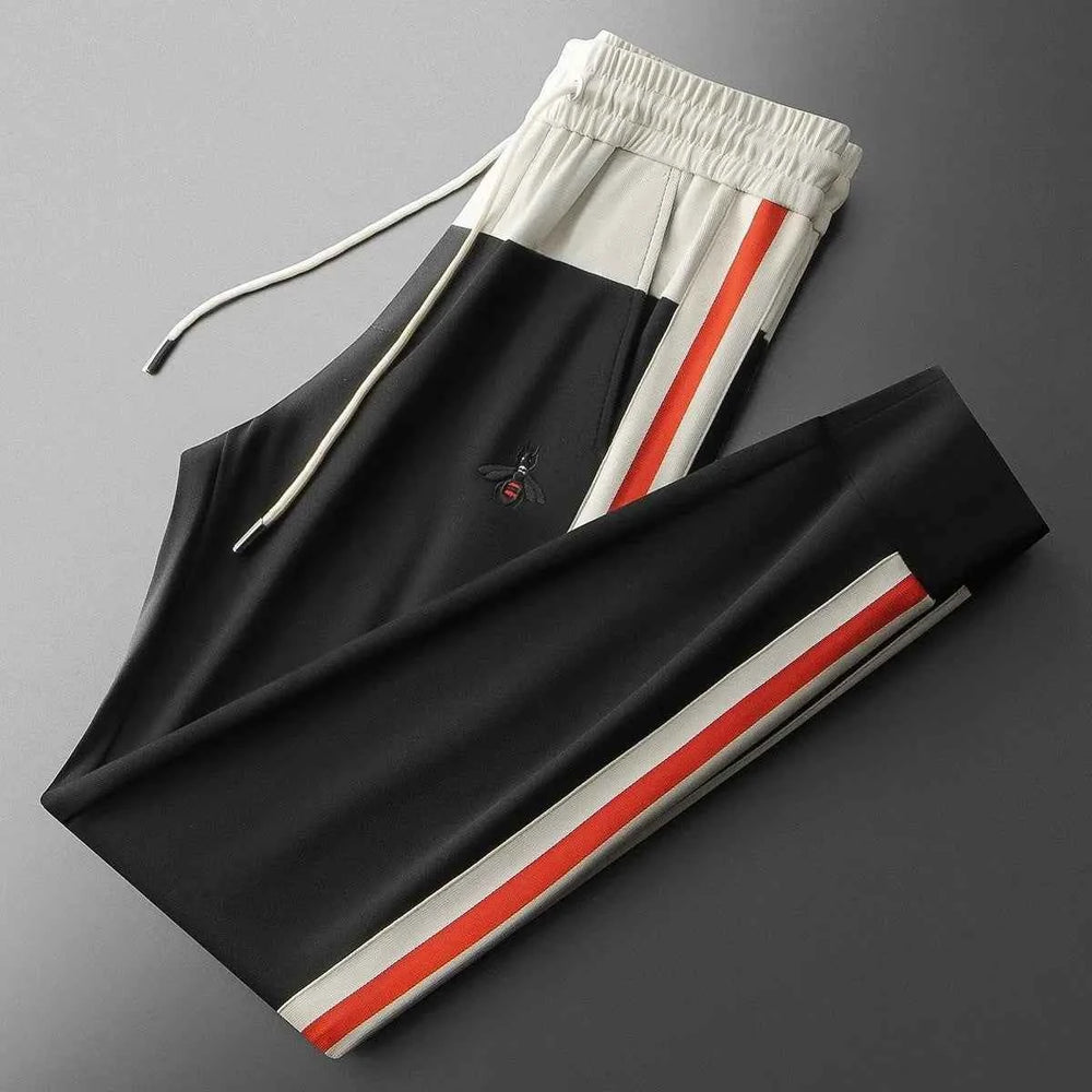 Men's Stripe Jogger Pants Black
