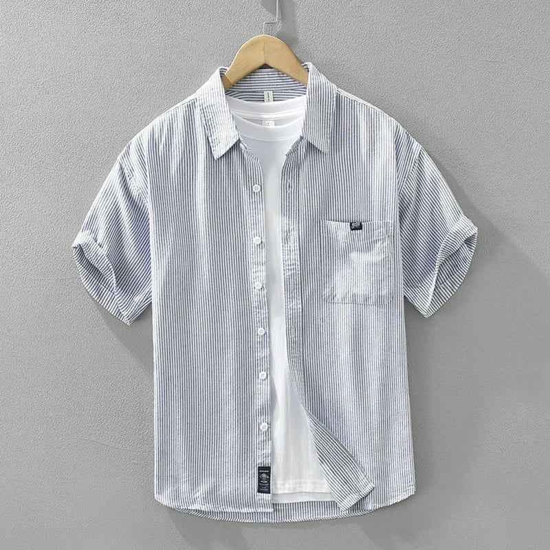 Men's 100% Cotton Button-Up Shirt Blue