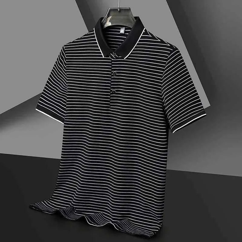 Men's Striped Polo Shirt - Holland Style Black