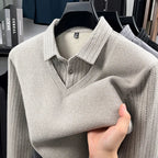 Men's Thickened Two-Piece Shirt Set Khaki