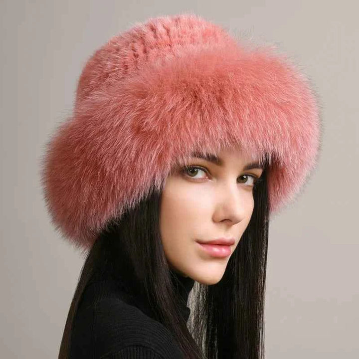 Luxurious Mink Fur Hat for Ultimate Warmth Pink