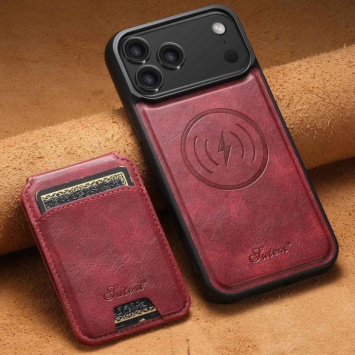 Premium Leather iPhone Case Red