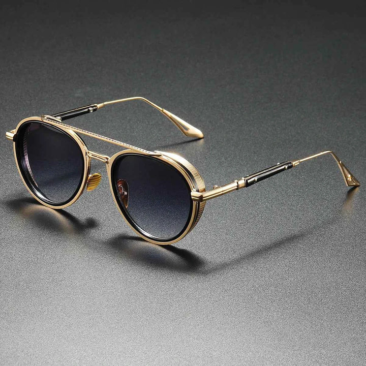 Retro Aviator Sunglasses for Men Smoke Gray