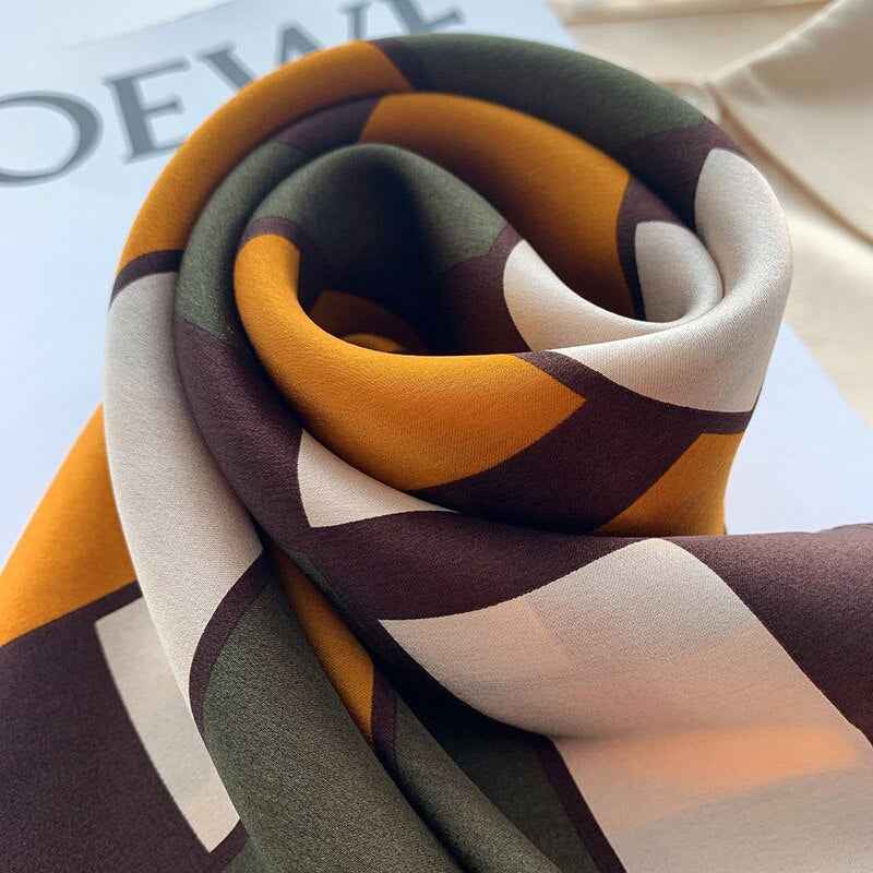 Women's Silk Square Scarf - Elegant Parisian Style