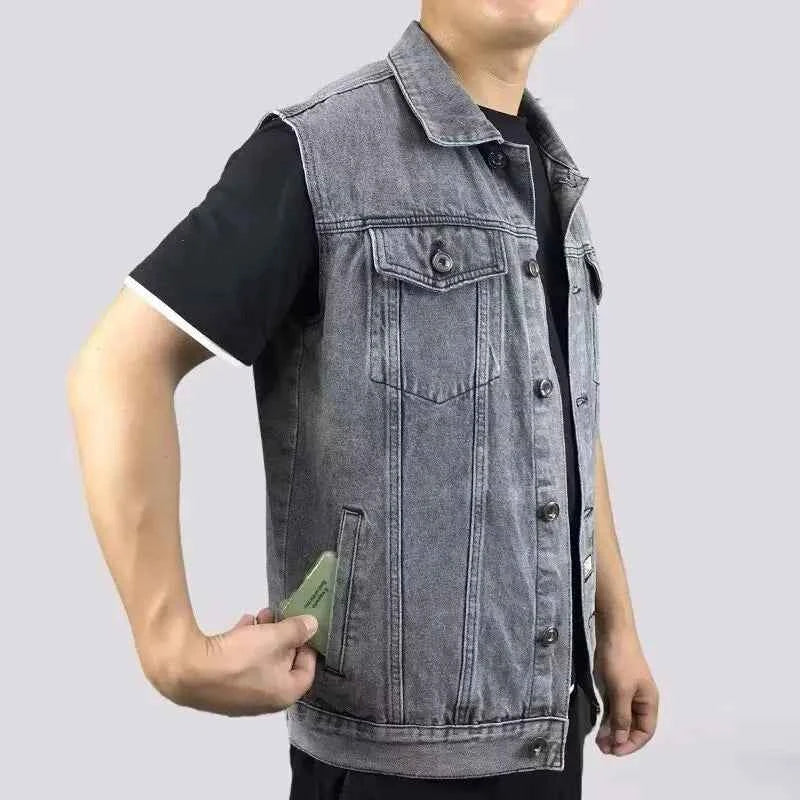 Men's Denim Vest - Stylish and Versatile Outerwear