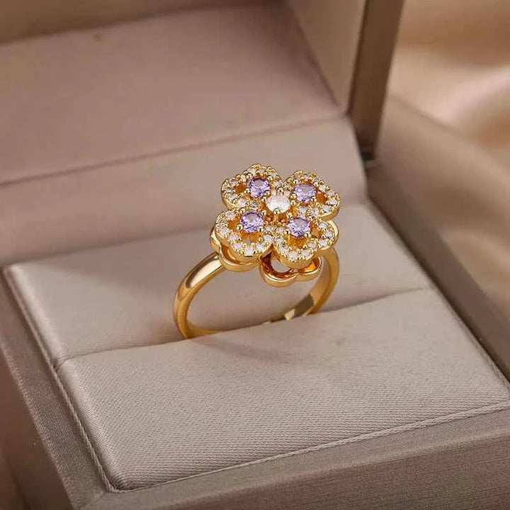 Adjustable Lucky Clover Ring
