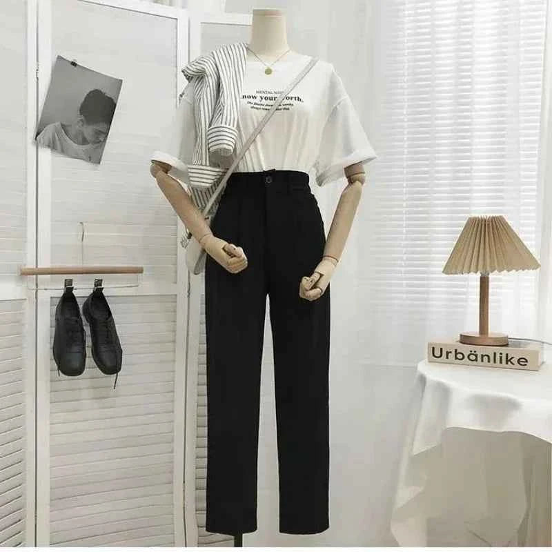Women's High-Waist Pleated Trousers