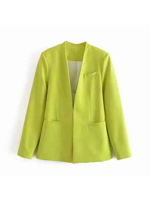Women's Tailored Blazer and High Waist Trouser Suit Set