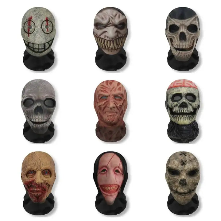 Halloween's 3D Ghost Face Mask, Stretch Mesh Full Skull Headgear