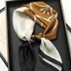 Luxurious Veloura Silk Head Scarf White Gold