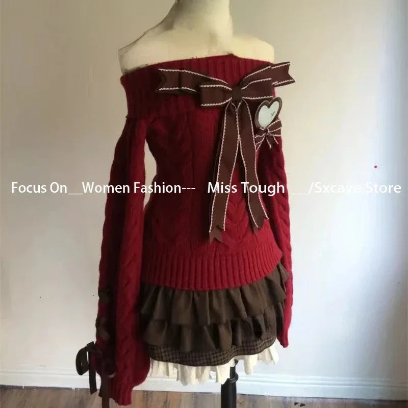 Women's Cotton Slim Fit Red Pullover Winter Essential Knitwear 769 Red