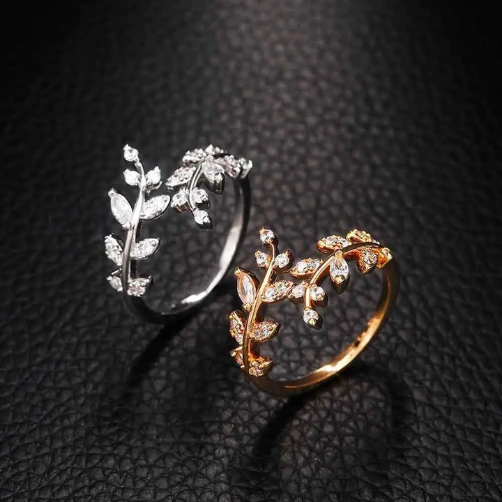 Adjustable Eden Leaf Ring