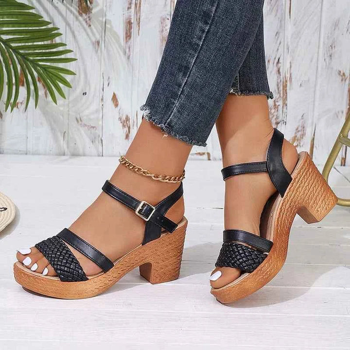 Deborah | Woven Platform Sandals Black (Almost sold out)