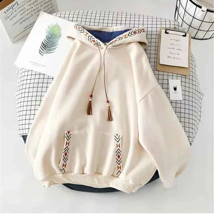 Fleece-Lined Oversized Cotton Hoodie – Cozy Lazy-Style Trendy
