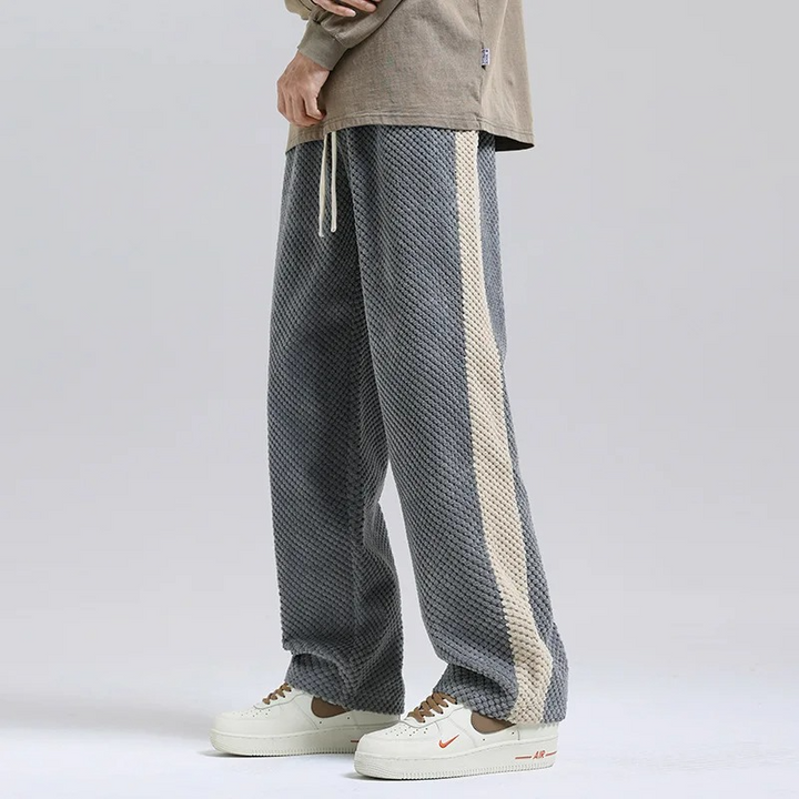 Men's High Waisted Wide Leg Casual Trousers with Pockets