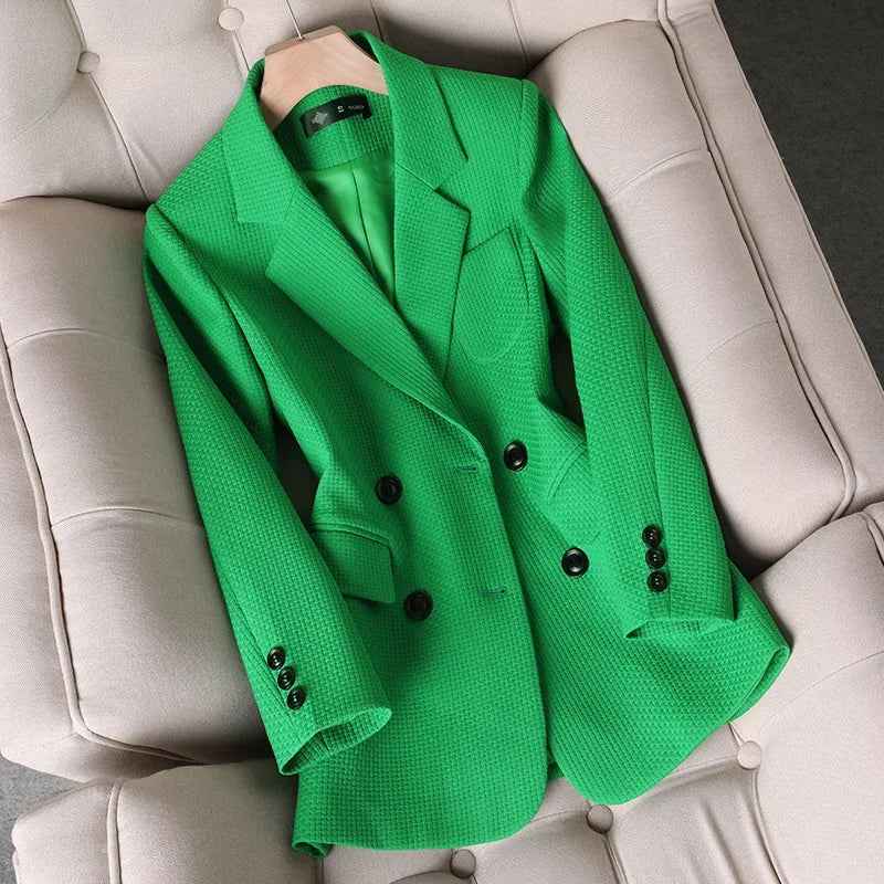 Women's Stylish Plaid Blazer green