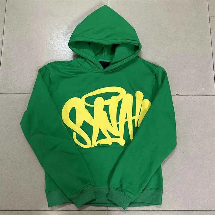 Unisex Fleece Hoodie Sweatshirt with Hip Hop Print for Casual Wear Green
