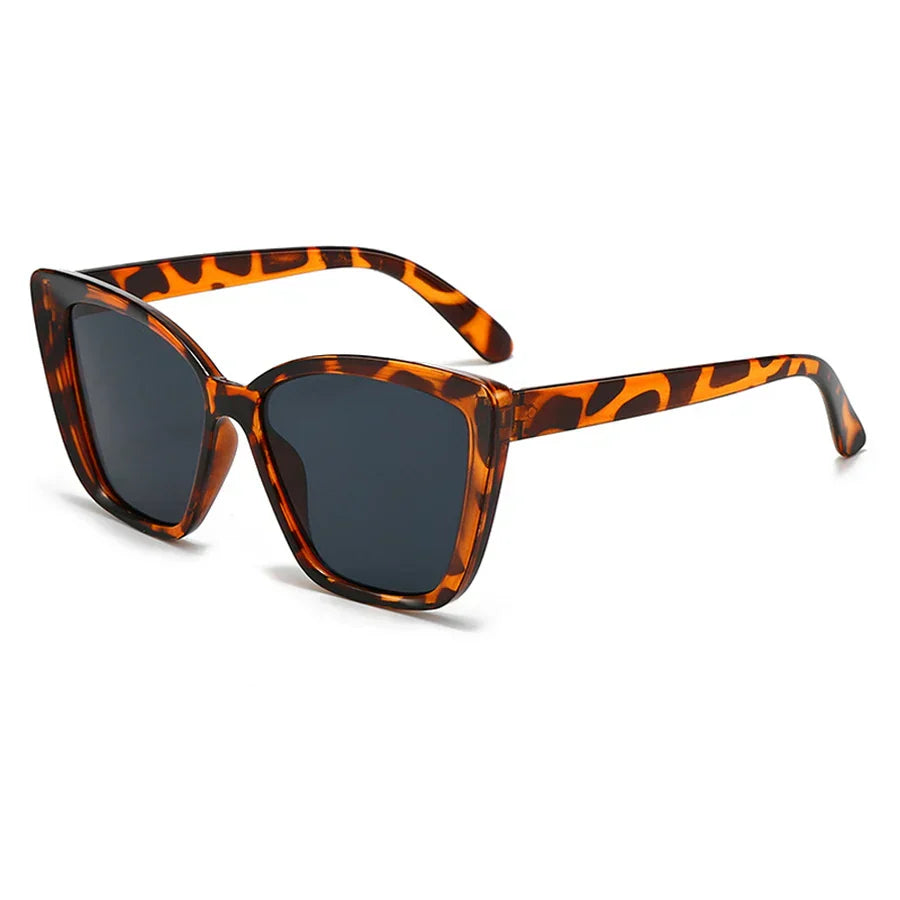 Marcia | Women's Retro Cat-Eye Sunglasses with UV Protection Leopard Print Brown