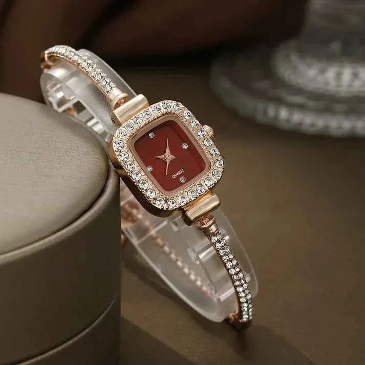 Crystal Embellished Standard Fit Bracelet Watch | Elegant Solid Design