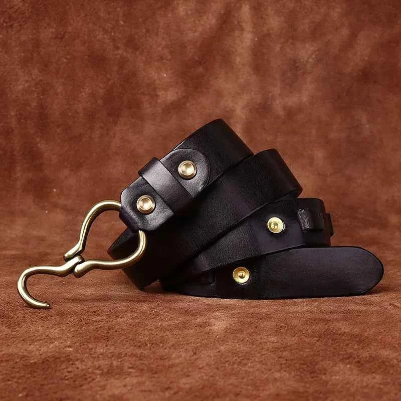 Premium Lancaster Leather Belt - Durable & Stylish Black Onyx
