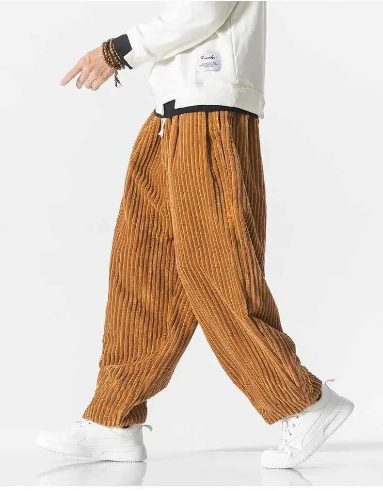 Men's Relaxed Fit Ribbed Knit Joggers with Elastic Waistband