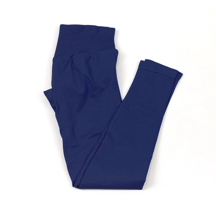 Women's Push-Up Low-Rise Seamless Yoga Leggings for Fitness Navy