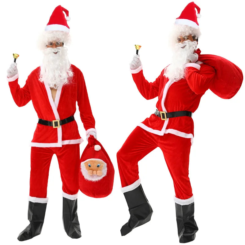 Halloween's Family Santa Claus Costume for New Year's and Christmas Parties