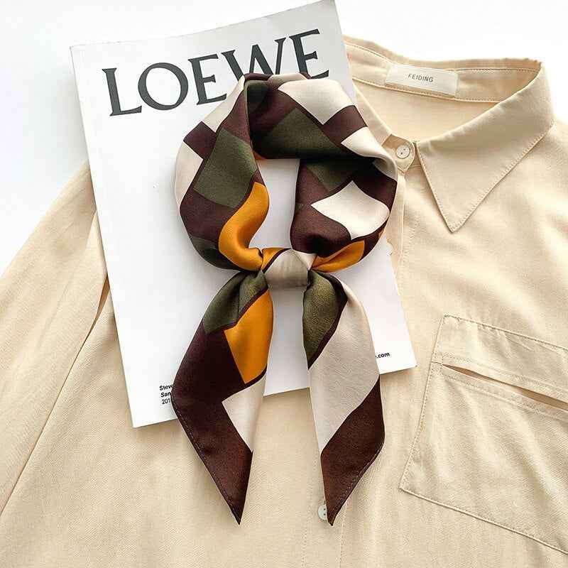 Women's Silk Square Scarf - Elegant Parisian Style