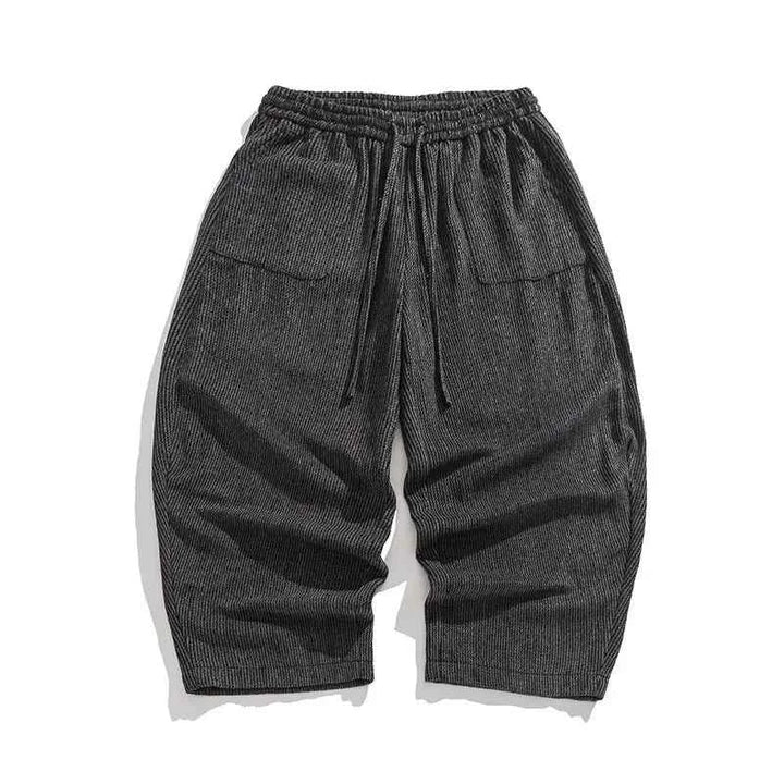 Men's Corduroy Barrel Pants - Stylish and Comfortable Black