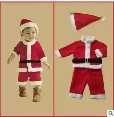 Halloween's Red Santa Claus Costume for Girls - Dress and Hat Set Romper Set As Photo